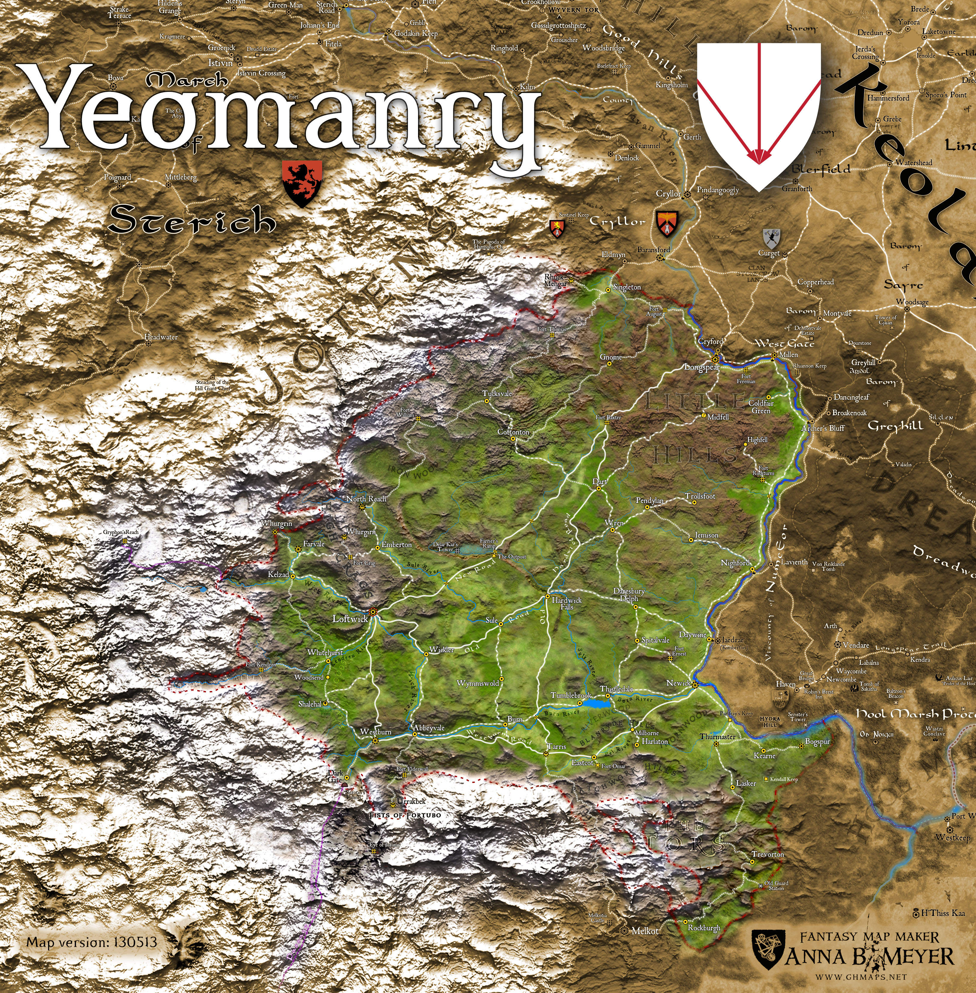 Map of the Yeomanry with Kendall Keep